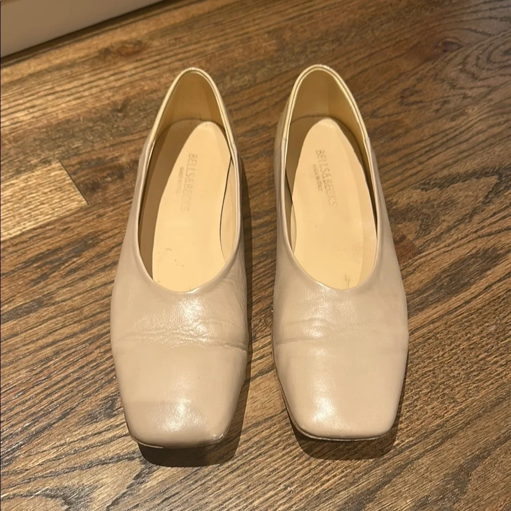 Neutral Square Toe Flats - Picture 1 of 6